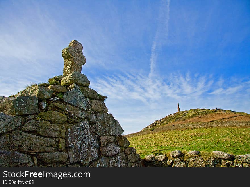 Ruin standing on the grounds of a holy site in Cape Cornwall, UK