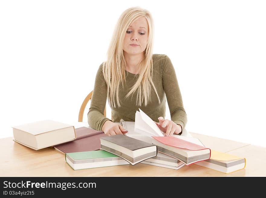 Woman Studying Serious