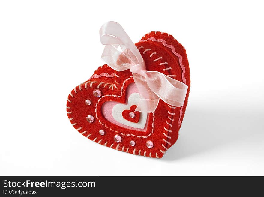 Gift Box, designed as a heart on a white background. Gift Box, designed as a heart on a white background