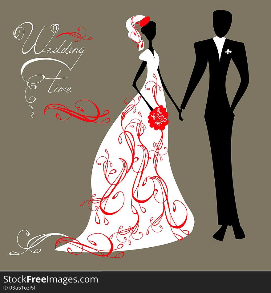 Wedding background. Universal template for greeting card, web page, background