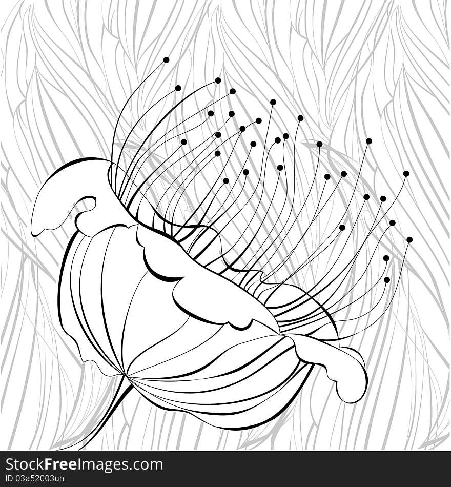 Beautiful flower's blossom. Universal template for greeting card, web page, background