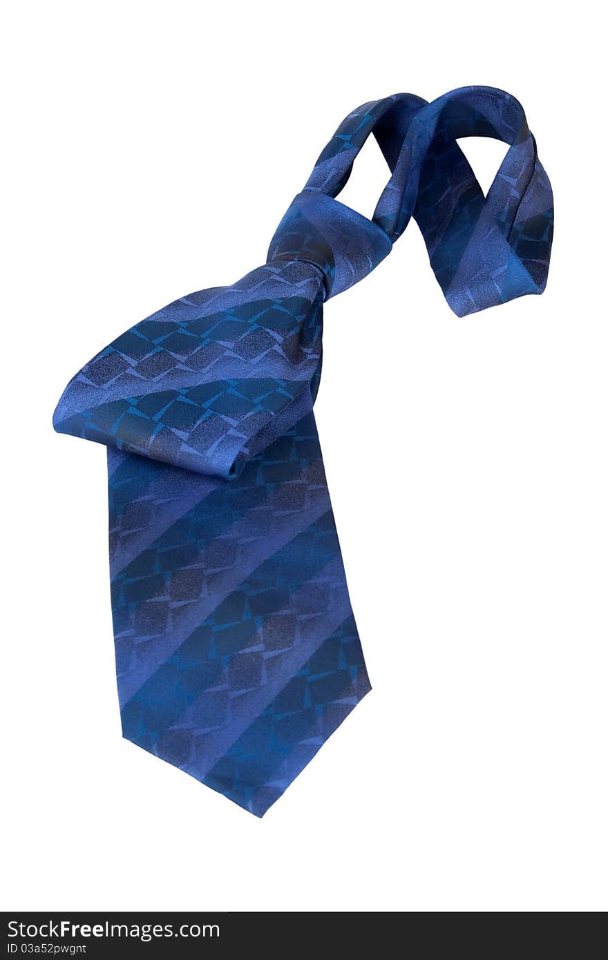 Blue man tie, with a tied up on a white background. Blue man tie, with a tied up on a white background