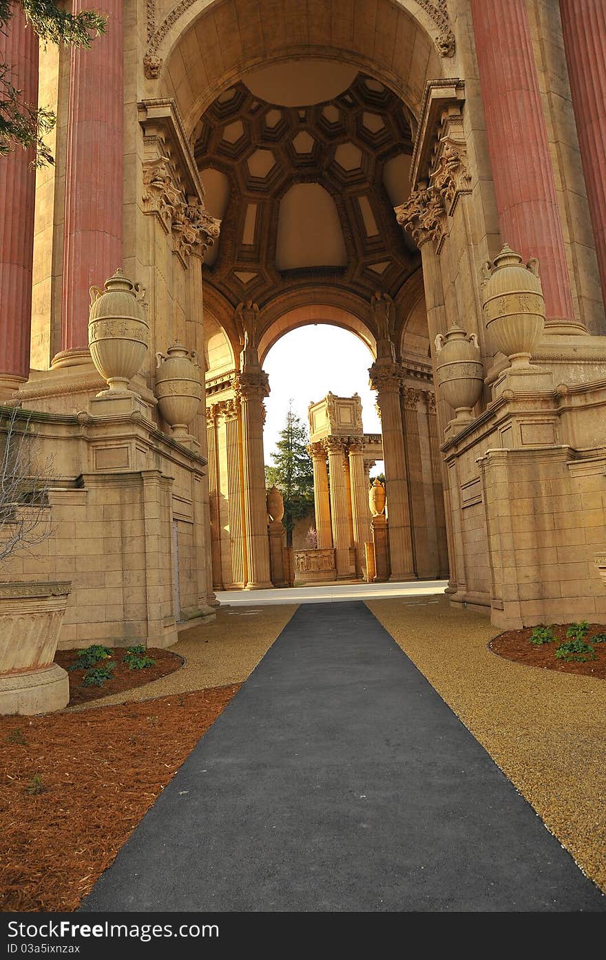 Architectural Columns at the Palace of Fine Arts in San Francisco, California