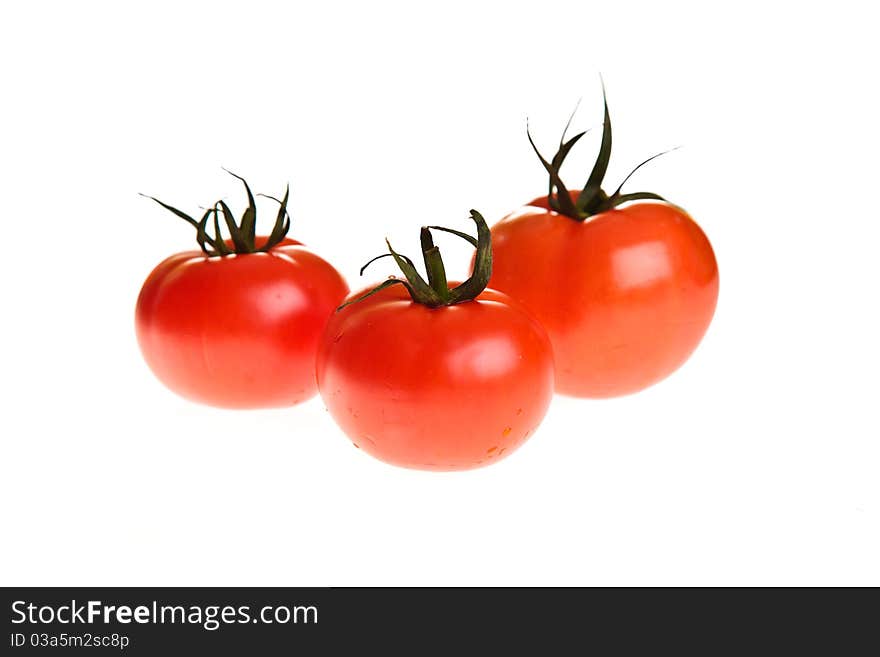 Tomatoes isolated on white