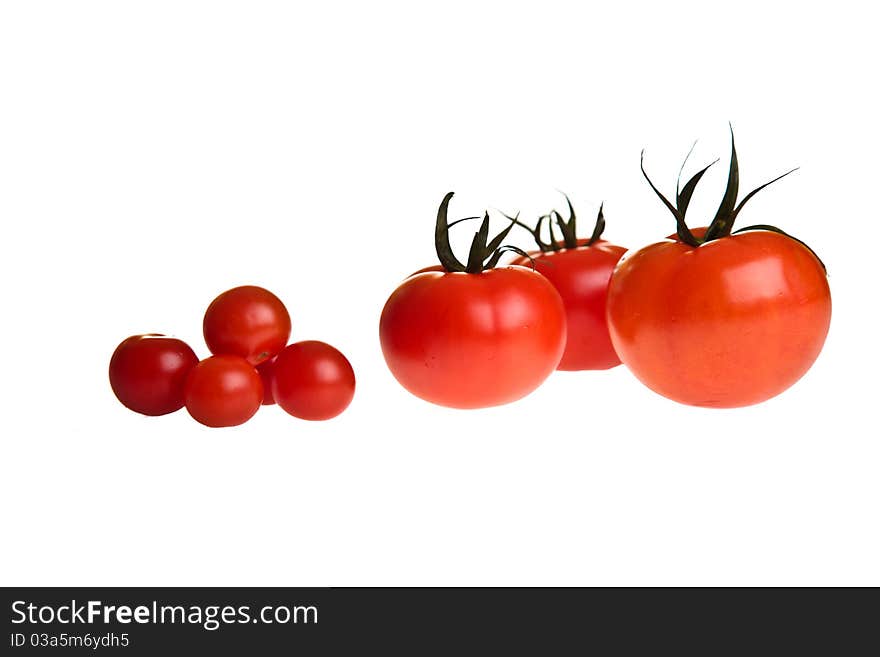 Tomatoes isolated on white background