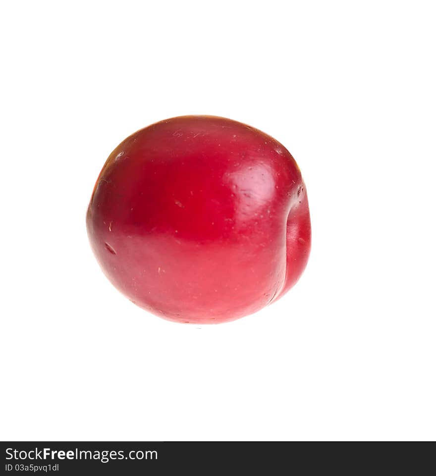 Plum on white isolated background