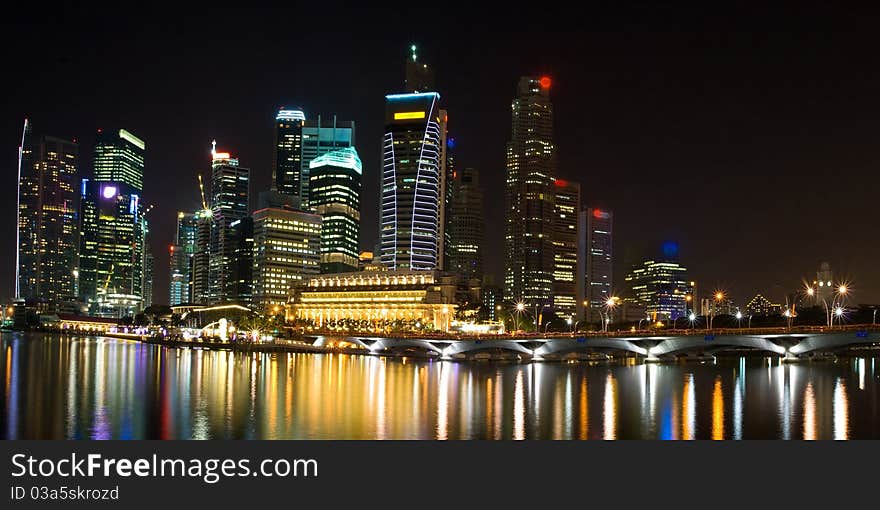 Panoramic view of cityscape skyscraper in Singapore