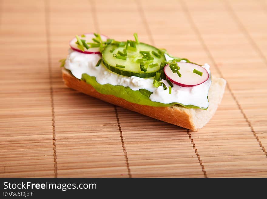 Different sandwiches with vegetables and cheese isolated