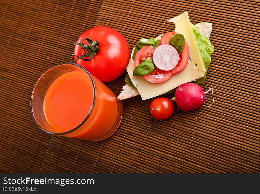 Different sandwiches with vegetables and cheese isolated