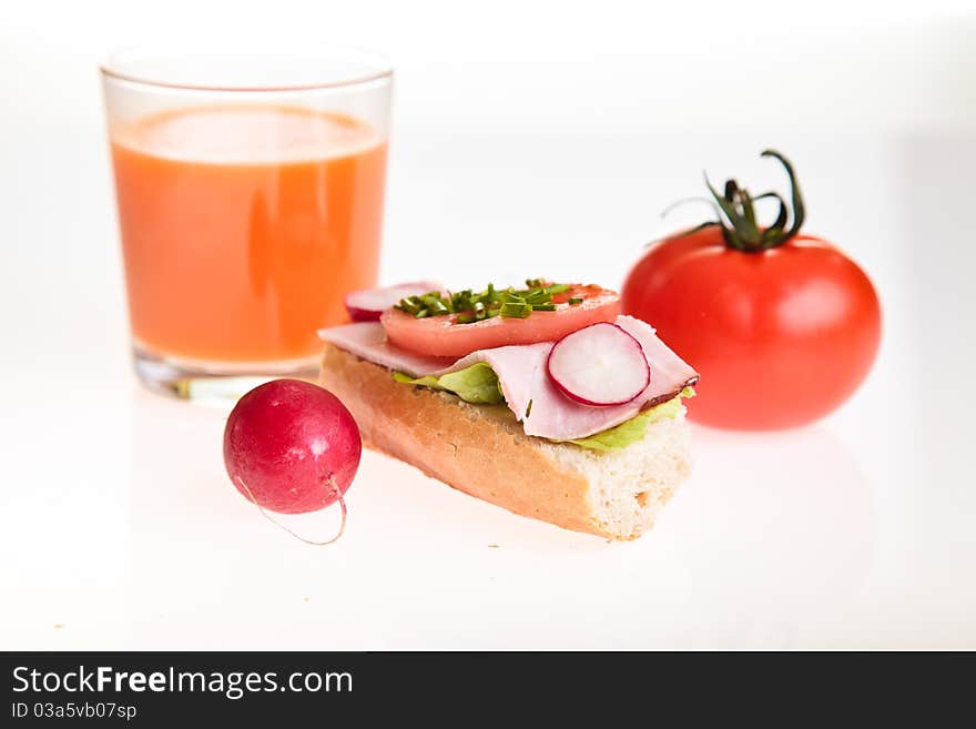 Different sandwiches with vegetables and cheese isolated