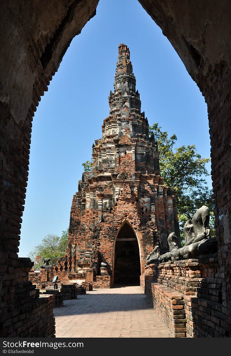 Old Pagoda In Ayutthaya Thailand