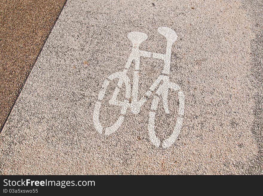 Traffic sign cicycle lane only. Traffic sign cicycle lane only