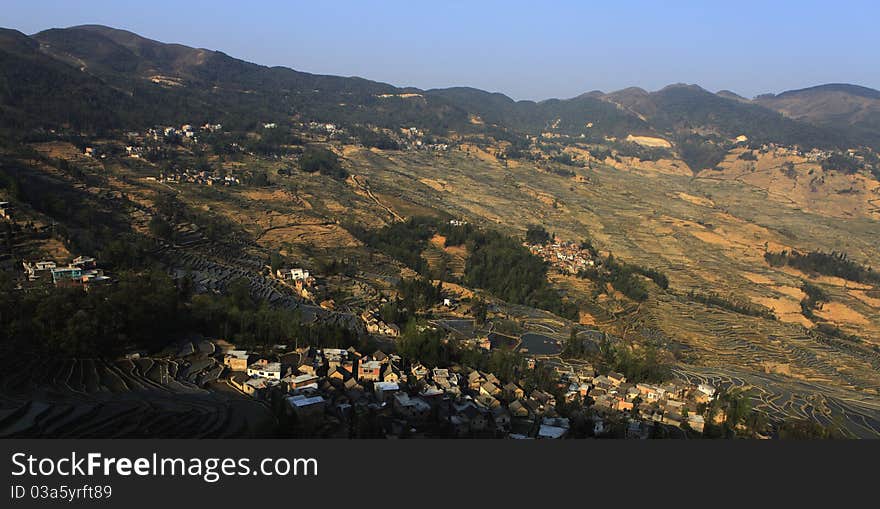 Terrace View in AiNao Mountain Area