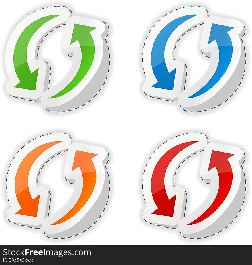 Vector illustration of color sticky arrows. . Vector illustration of color sticky arrows. .