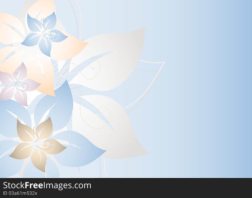 Floral background in a blue and yellow colors. Floral background in a blue and yellow colors.