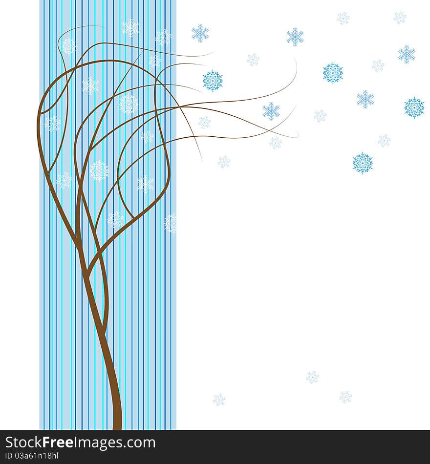 Abstract winter wind tree design. Abstract winter wind tree design.