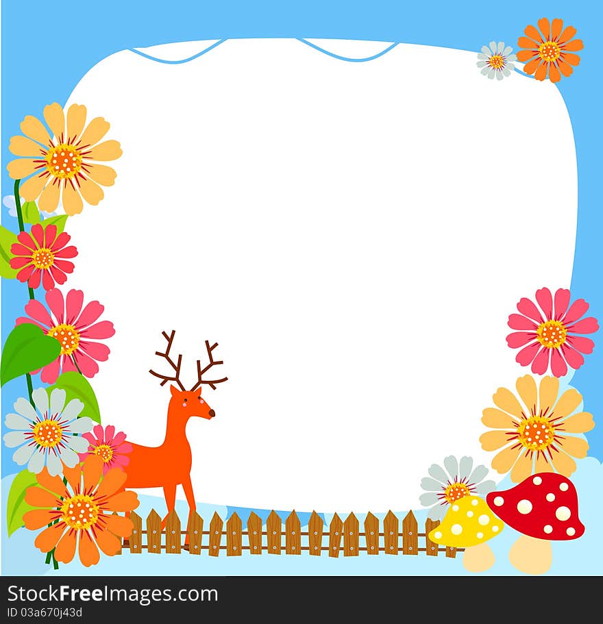 Illustration of cute flower frame