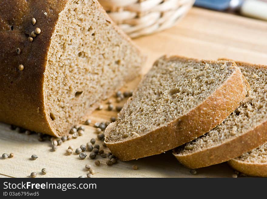 Spicy bread on wood table