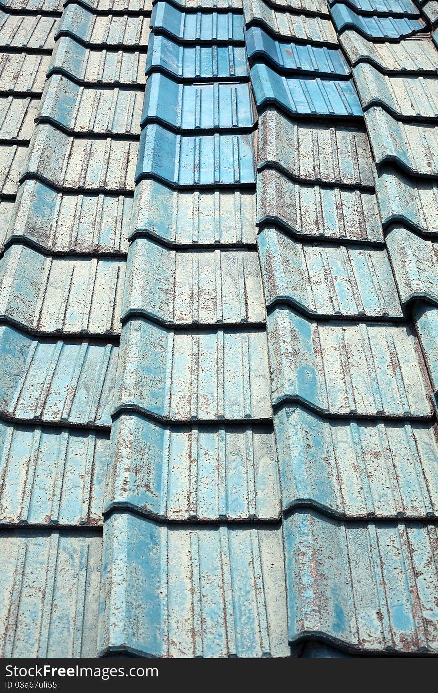 Olse up of old roof tiles