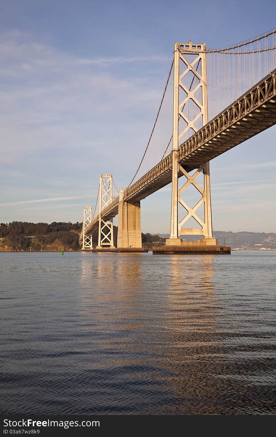 View of Bay Bridge and Treasure Island in the San Francisco Bay. View of Bay Bridge and Treasure Island in the San Francisco Bay.