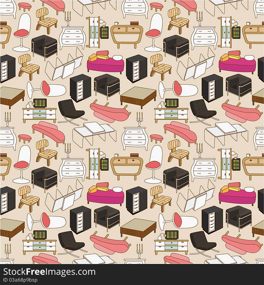 Seamless Furniture Pattern