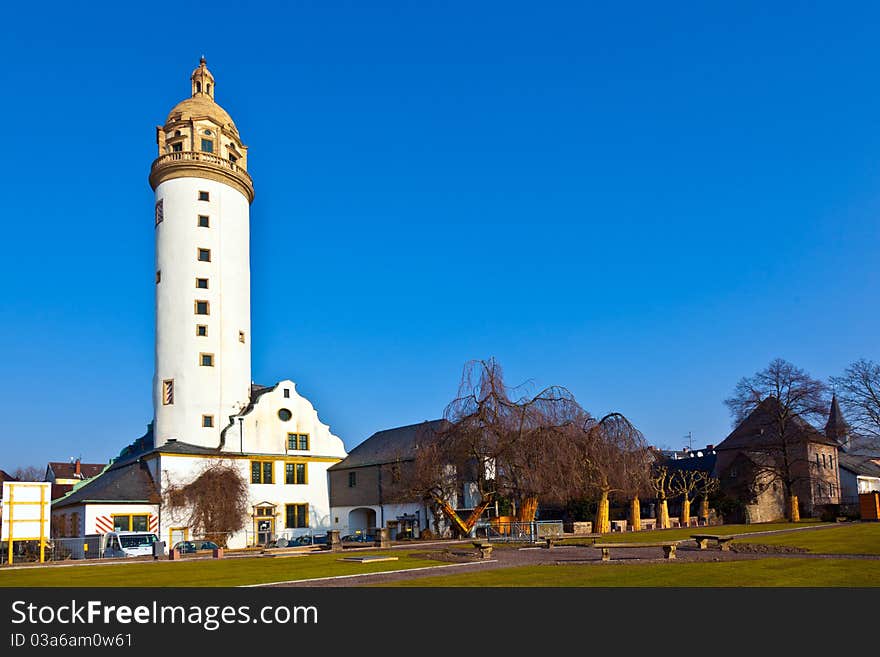 Famous medieval Hoechster Schlossturm in Frankfurt