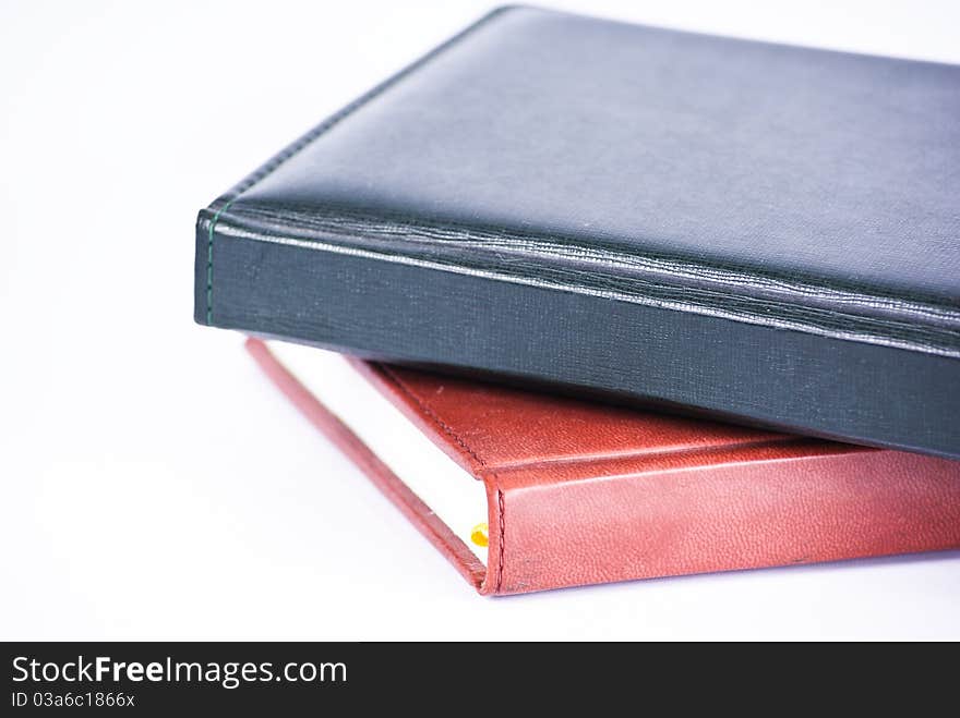 The notebooks isolated on the white background