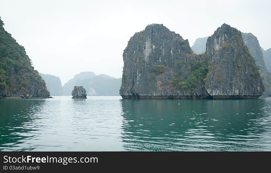 Halong Bay limestone formations