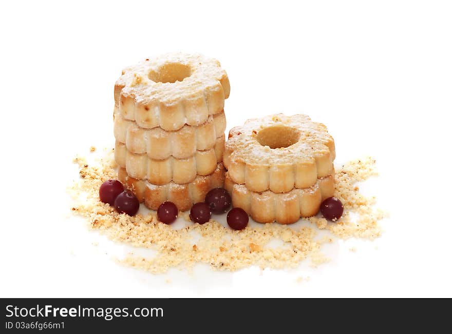 Butter biscuits with  powdered sugar and crumb