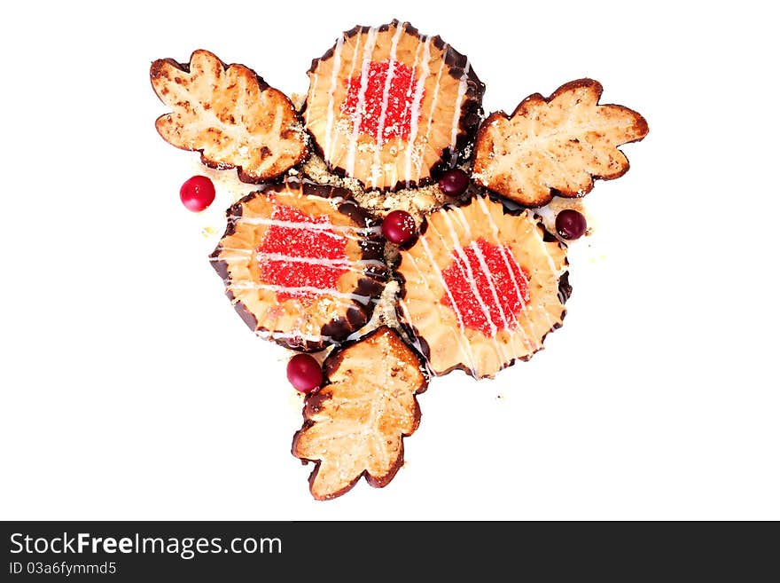 Butter biscuits with jam and  cranberries