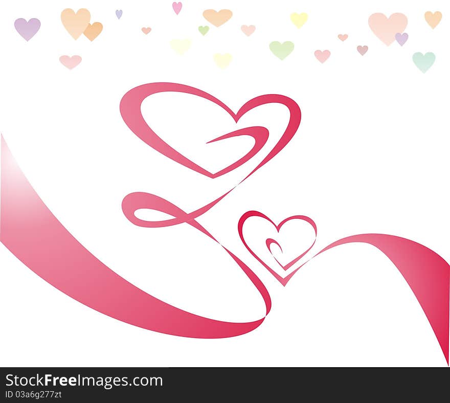 A lot of hearts on a white background. vector. A lot of hearts on a white background. vector