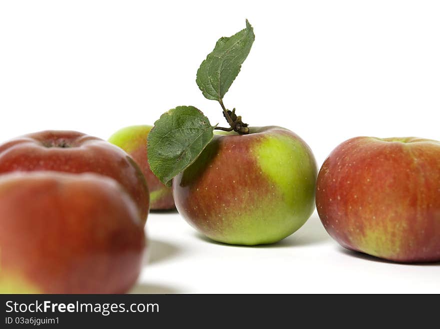 Apple with leaf