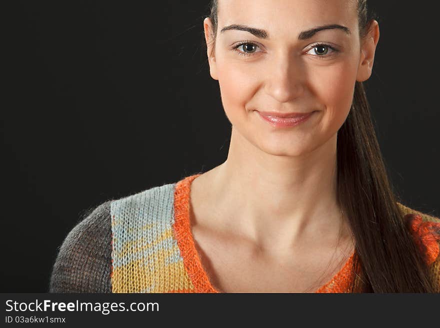 Portrait Of Young Female In Sweater