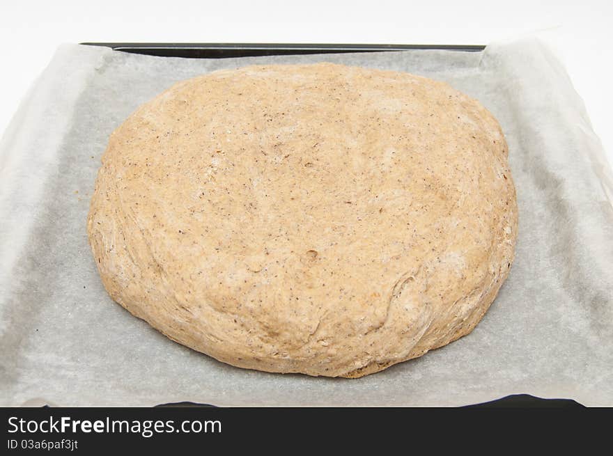 Home made fresh bread in salver. Home made fresh bread in salver