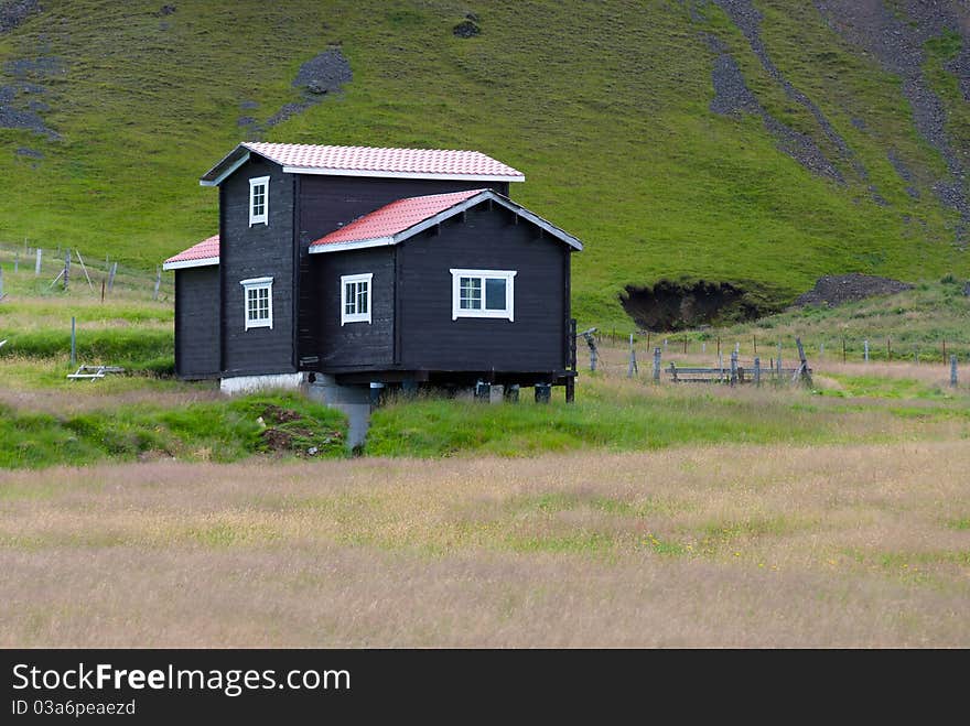 Black wooden house