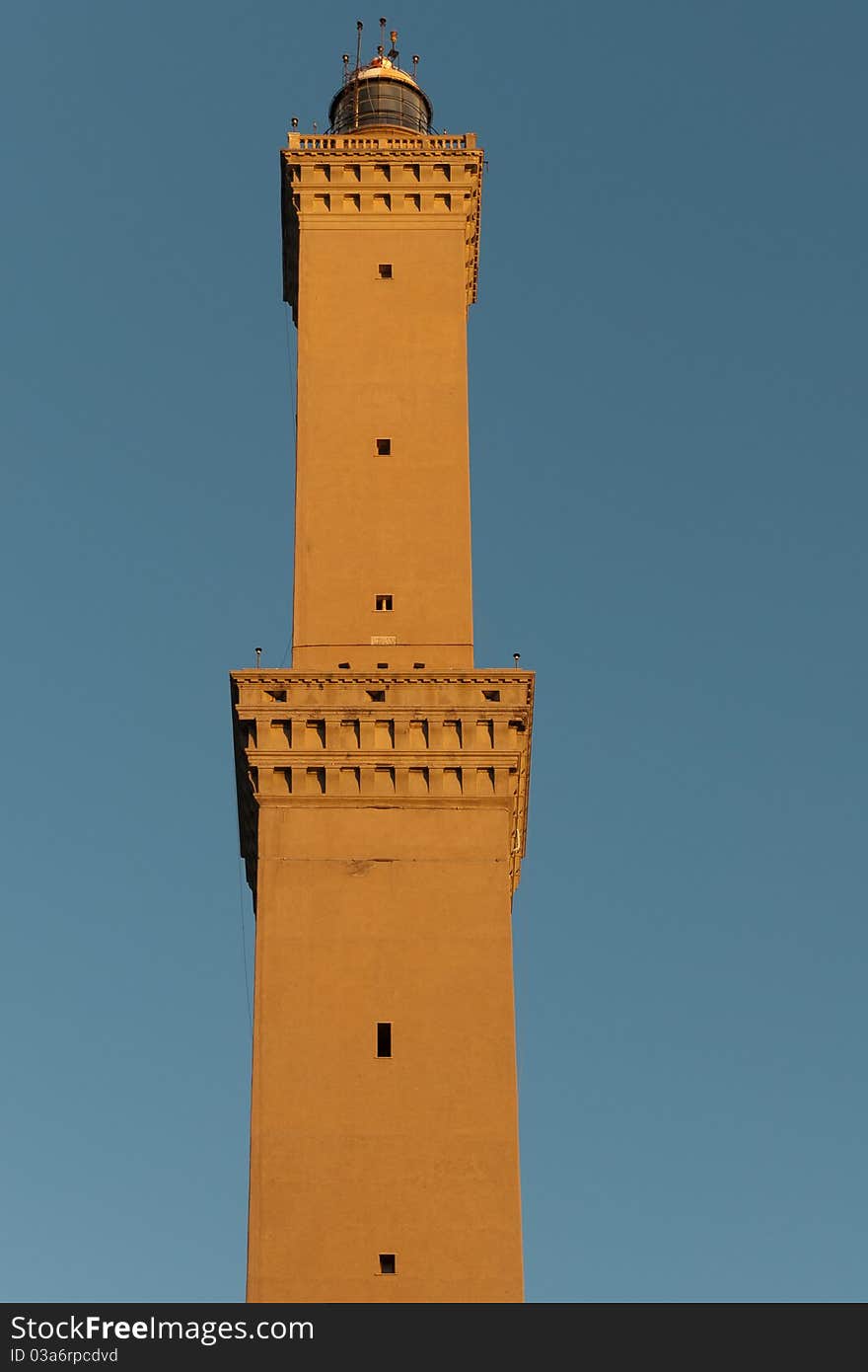 The lighthouse lantern symbol of the city of Genoa. The lighthouse lantern symbol of the city of Genoa