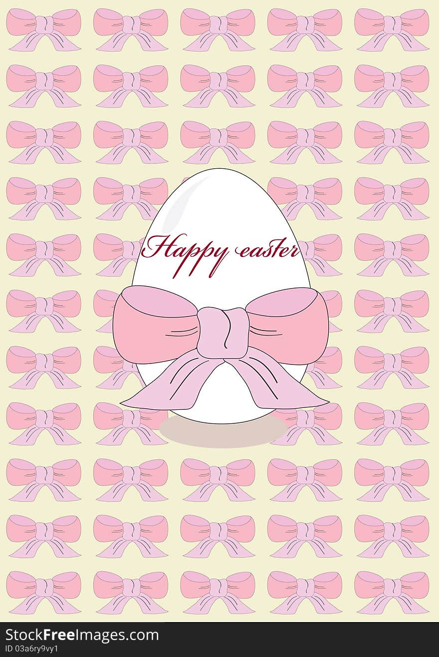 The eggs with text for happy easter and with ribbon bacground. The eggs with text for happy easter and with ribbon bacground