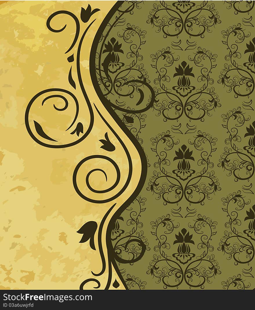 Vintage background with floral pattern. Vector illustration