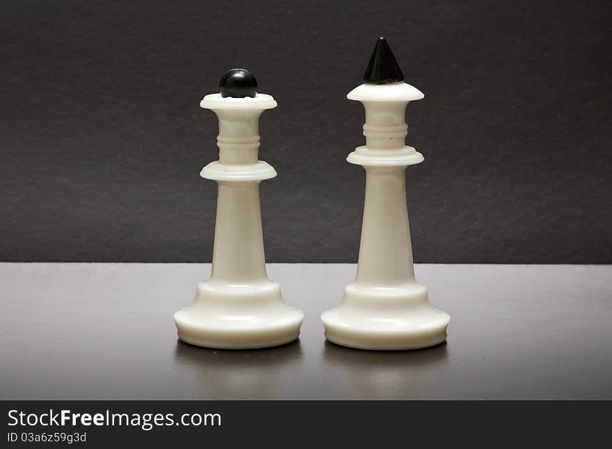 White chess in black backround