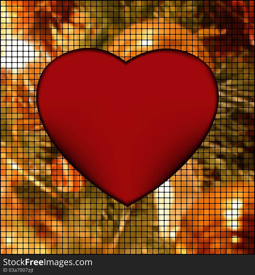 Mosaic valentine card with heart frame with copy space. EPS 8 file included. Mosaic valentine card with heart frame with copy space. EPS 8 file included