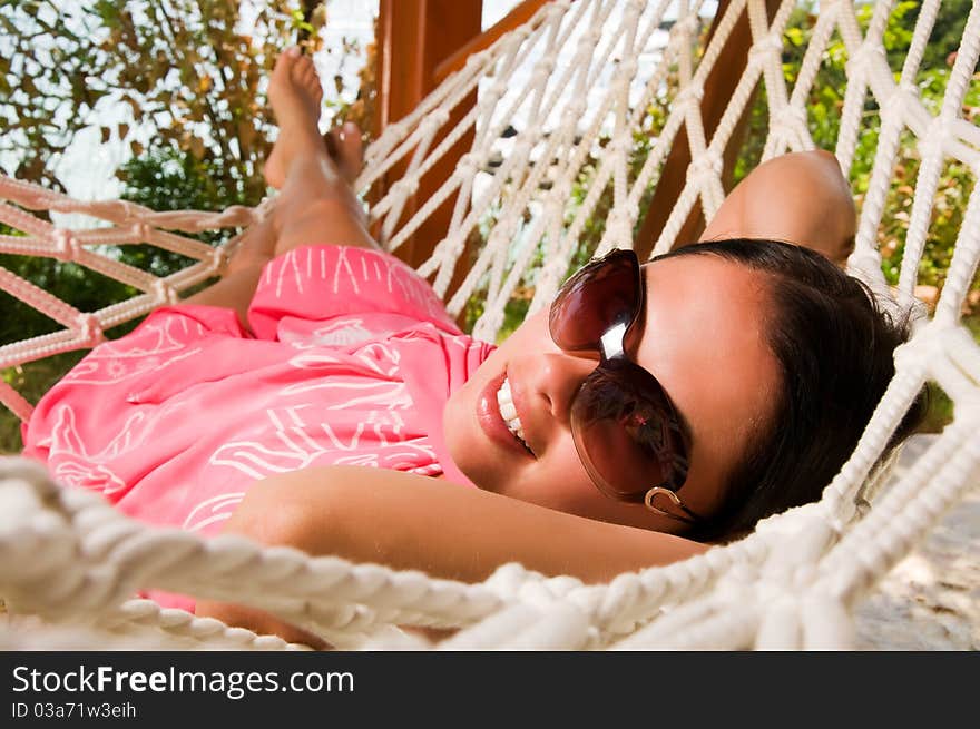 Young Woman In Hammock