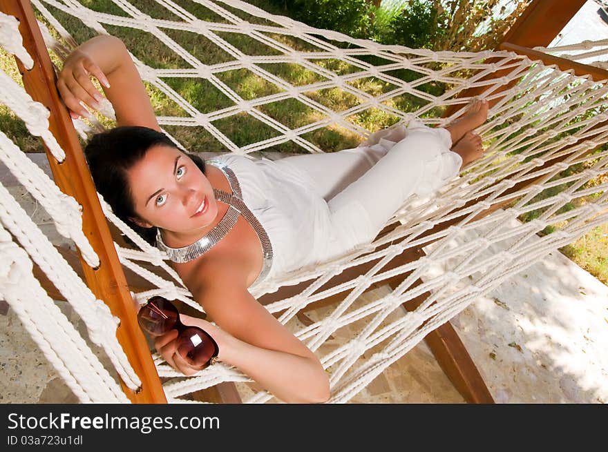 Young Woman In Hammock