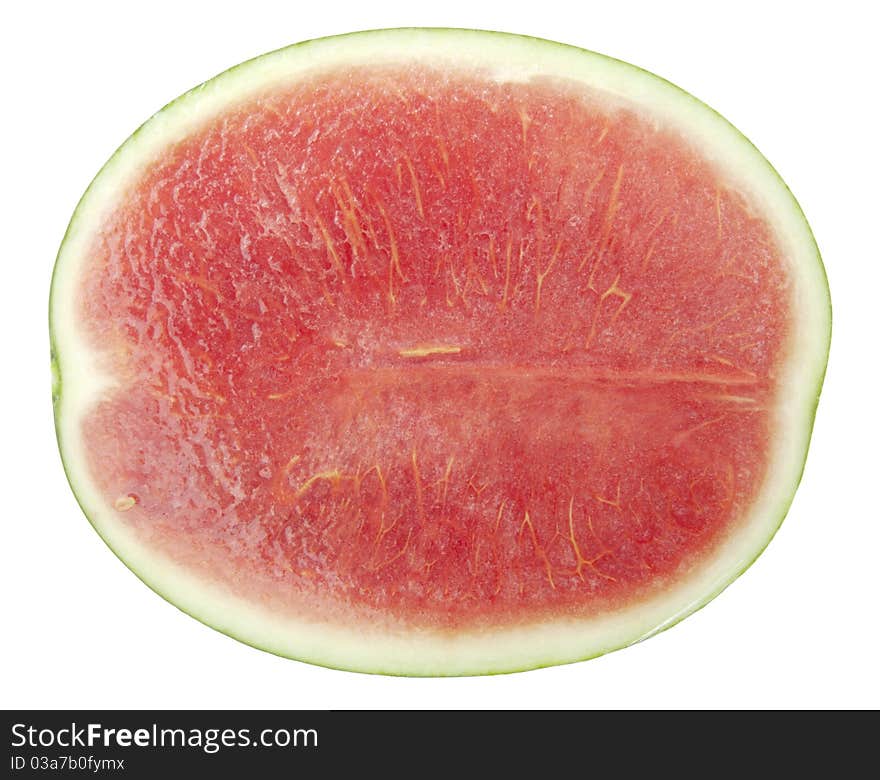 Half of watermelon isolated on white background.