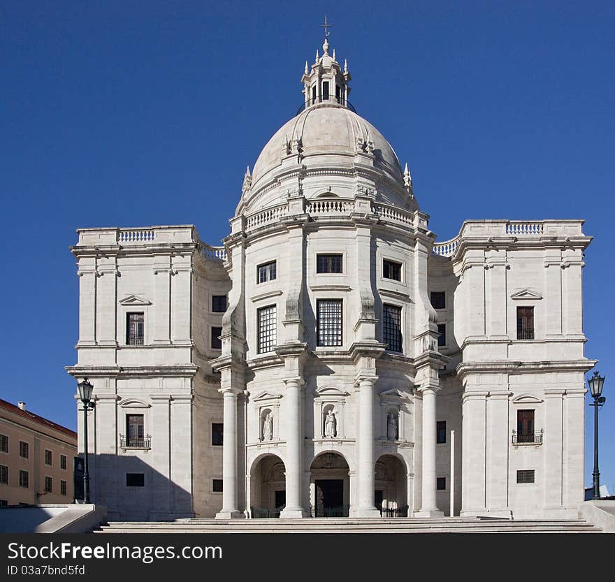 View of the National Pantheon located on Lisbon, Portugal.