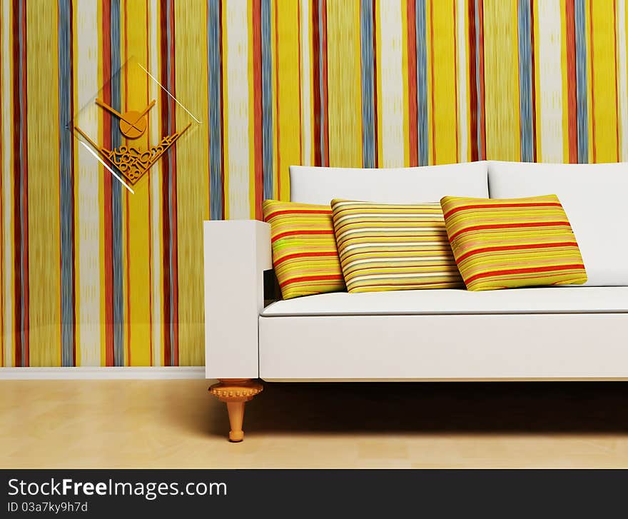 A nice interior with the colored stripes