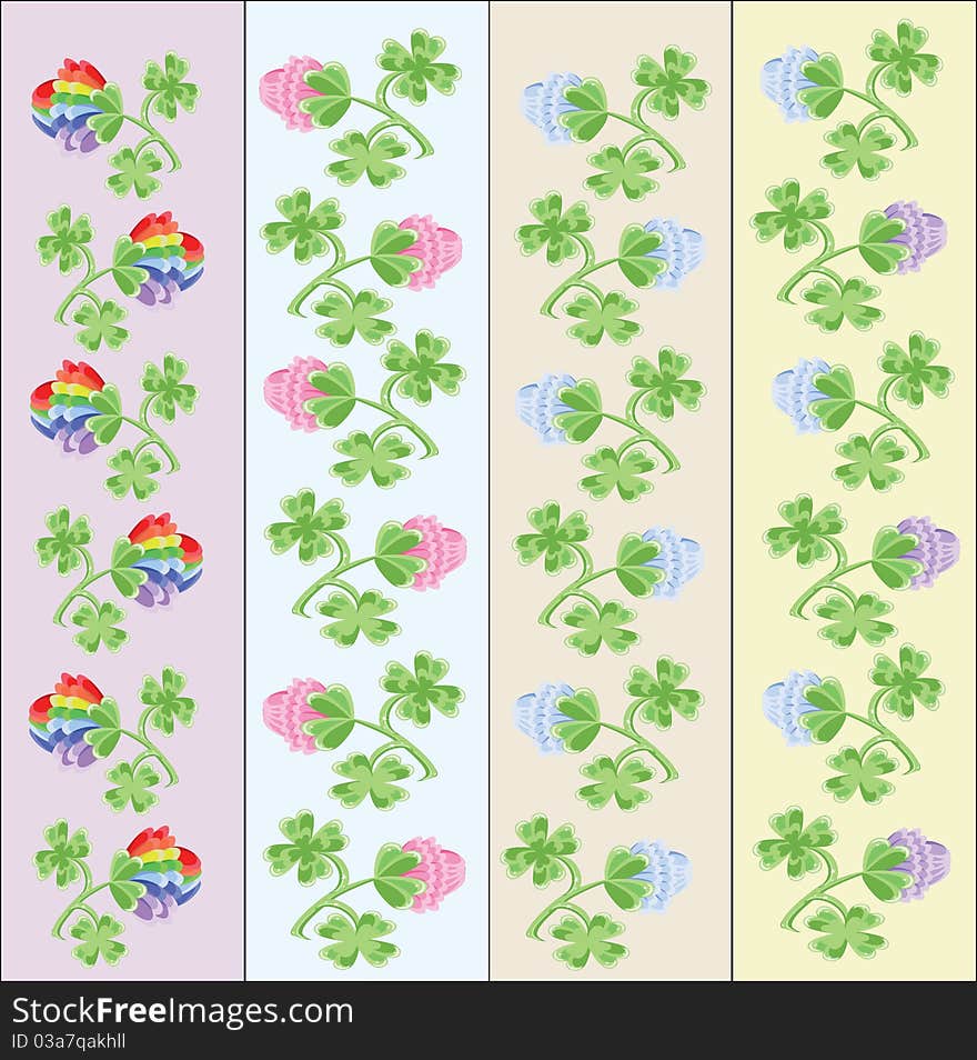 Borders with flowers of the clover. Borders with flowers of the clover