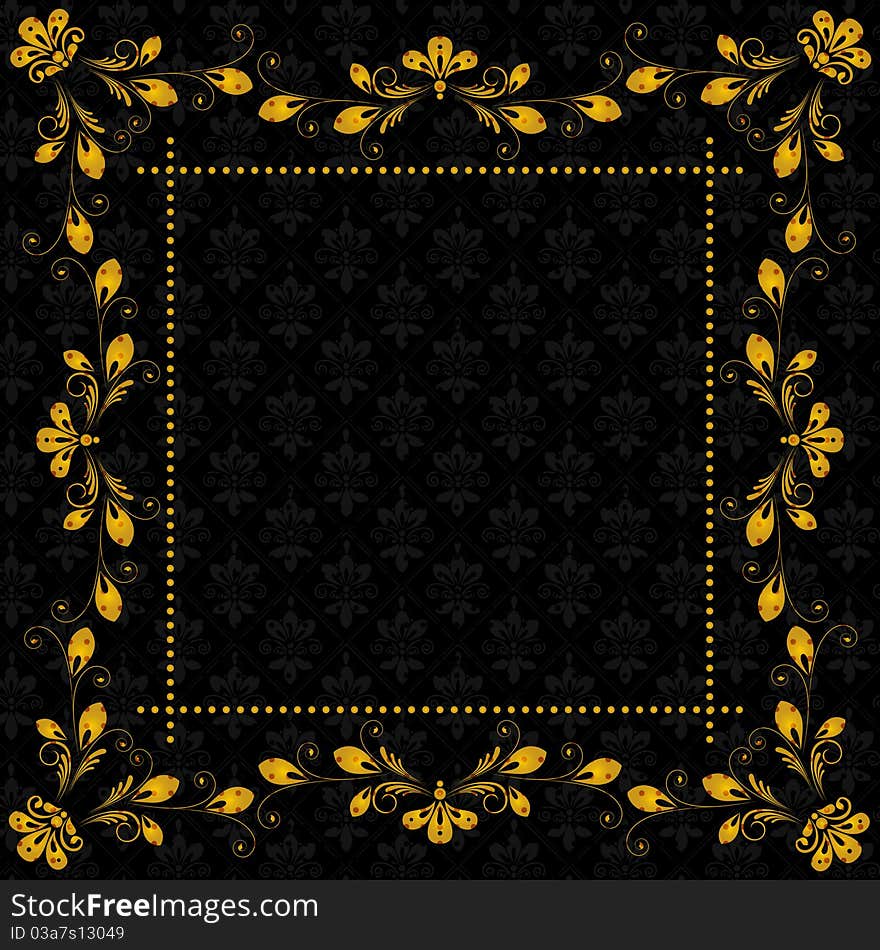 Vintage vector floral background with decorative flowers for design. Vintage vector floral background with decorative flowers for design