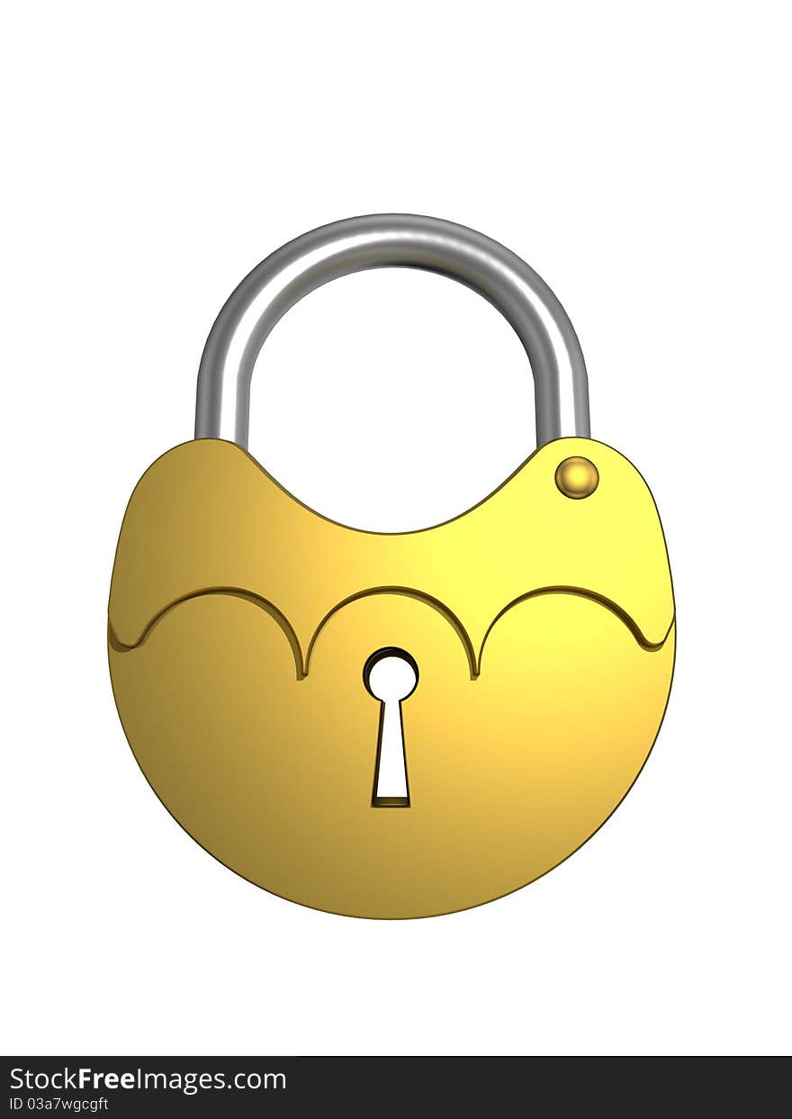 Padlock on a white background