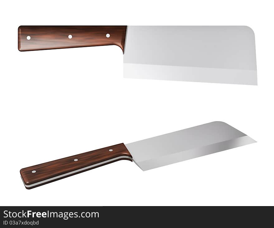 Kitchen knife on a white background