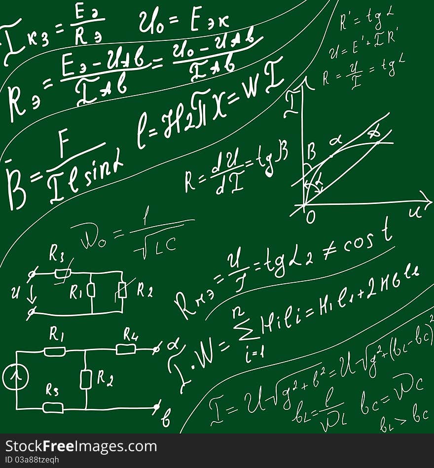 Background with formulas, number equation